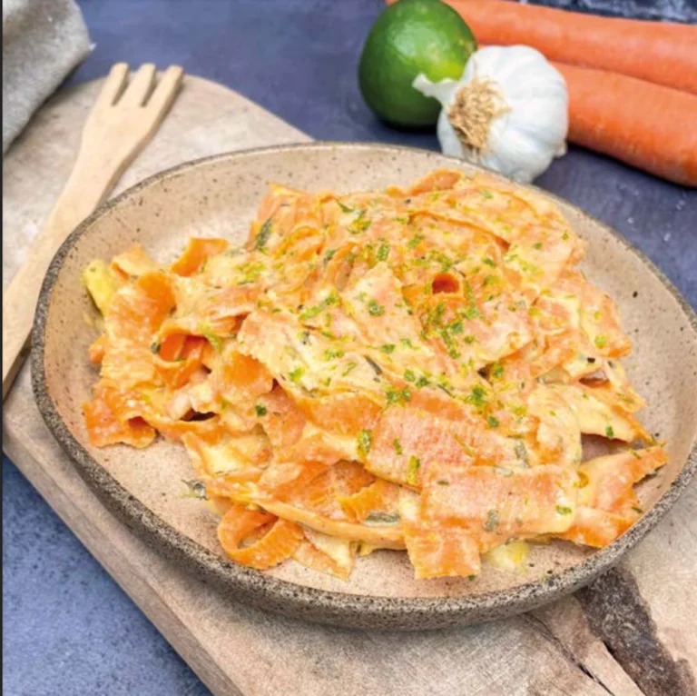 Fettuccine de cenoura, receita do livro de receitas do Karuh